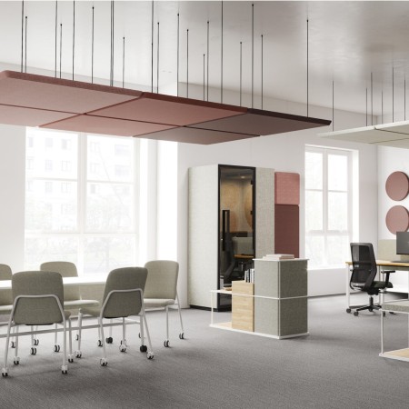 Panneau acoustique suspendu rectangulaire gris - Silent Block Sky 2