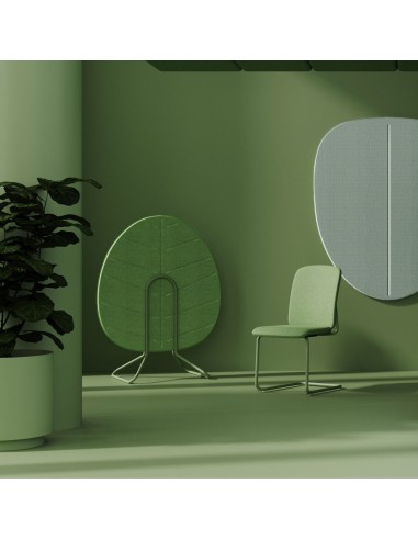 Panneaux acoustiques sur pied en espace lounge vert - Alberi