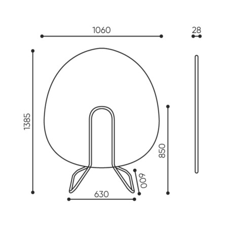 Dimensions panneau acoustique autoportant - Alberi