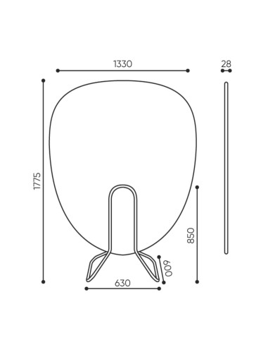 Dimensions panneau acoustique autoportant - Alberi