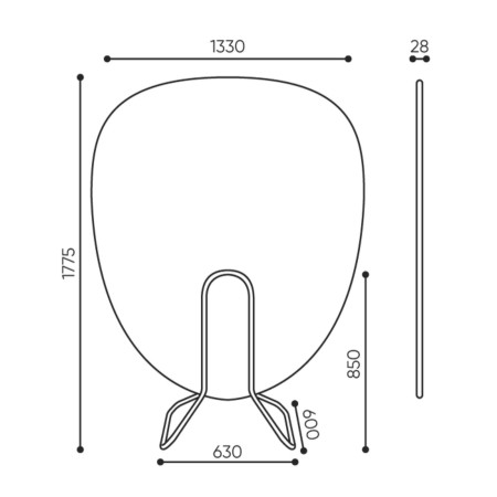 Dimensions panneau acoustique autoportant - Alberi