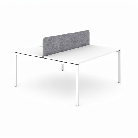 Écran acoustique central NOVA Fabric gris clair pour bench double blanc.