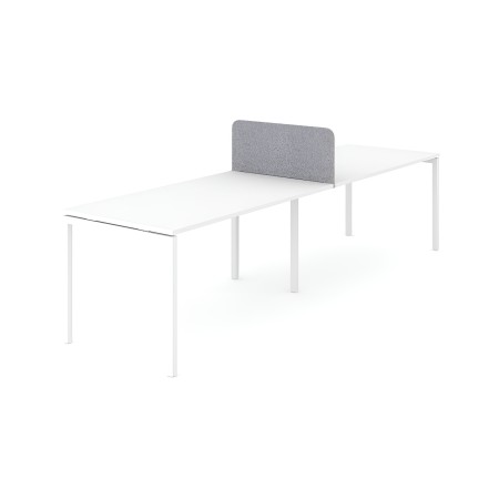 Cloison centrale acoustique NOVA Fabric 800 mm gris clair pour bench linéaire.