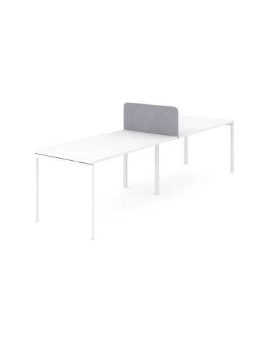 Cloison centrale acoustique NOVA Fabric 800 mm gris clair pour bench linéaire.