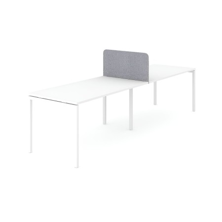 Cloison centrale NOVA Fabric 800 mm gris clair pour bench linéaire.