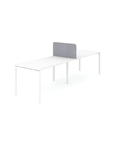 Cloison centrale NOVA Fabric 800 mm gris clair pour bench linéaire.