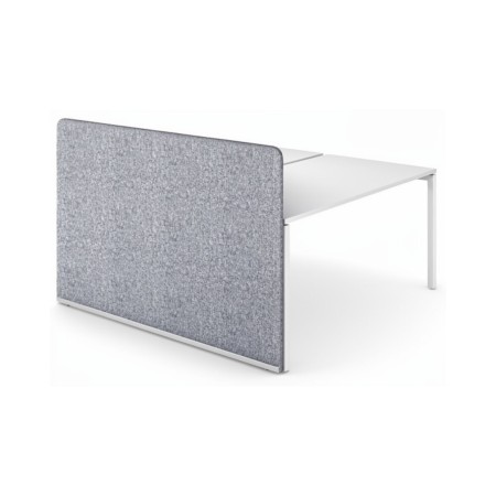 Cloison NOVA Fabric 1640 mm gris clair pour double bench avec cadre métallique en U.