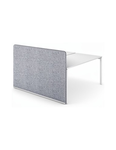 Cloison NOVA Fabric 1640 mm gris clair pour double bench avec cadre métallique en U.
