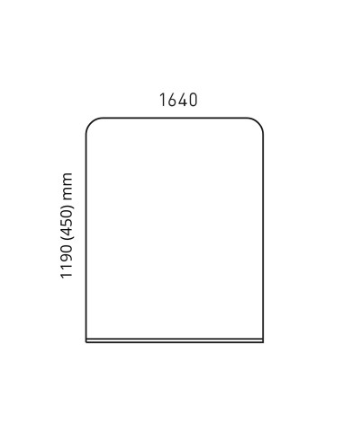 Dimensions  Écran acoustique haut 1640 mm pour bench double NOVA.
