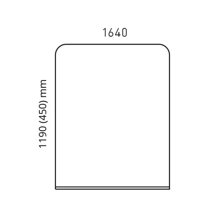 Dimensions  Écran acoustique haut 1640 mm pour bench double NOVA.