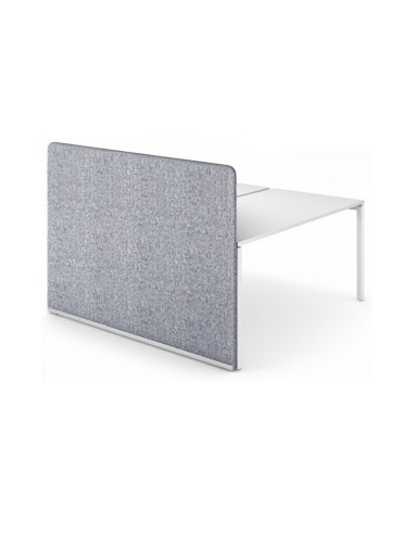Cloison haute NOVA Fabric 1640 mm gris clair pour double bench avec cadre métal.