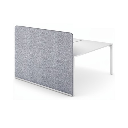 Cloison haute NOVA Fabric 1640 mm gris clair pour double bench avec cadre métal.