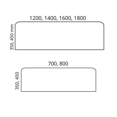 Dimensions écran acoustique set de 4 pour bureaux Nova.