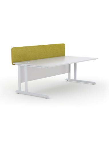 Écran de bureau OPTIMA jaune moutarde en tissu pour poste individuel.