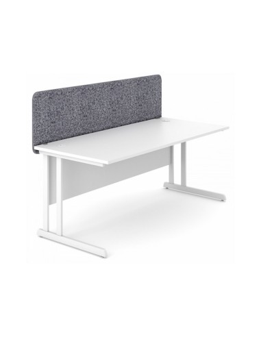Écran de bureau Optima en tissu gris pour poste individuel.