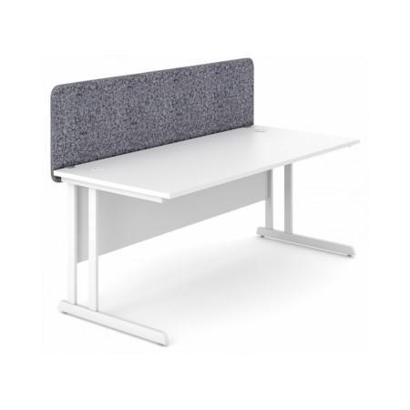 Écran de bureau Optima en tissu gris pour poste individuel.