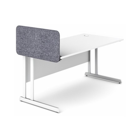 Écran de séparation visuel latéral Optima gris pour bureau individuel blanc.