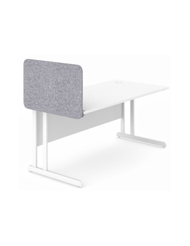 Écran haut latéral Optima gris clair pour bureau individuel blanc.