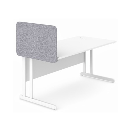 Écran haut latéral Optima gris clair pour bureau individuel blanc.