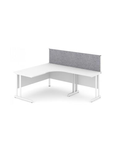Cloison de bureau en tissu gris clair avec panneau principal rectangulaire Optima.