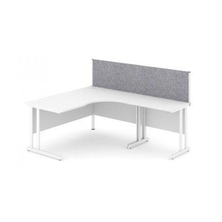 Cloison de bureau en tissu gris clair avec panneau principal rectangulaire Optima.