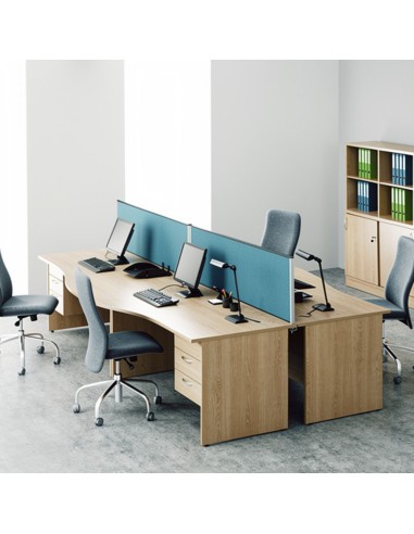 Cloison Optima de bureau en tissu dans un open space moderne en Suisse romande.