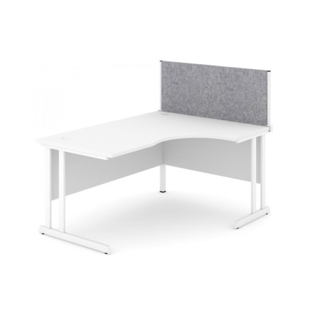 Écran arrière de bureau en tissu avec option de panneau perpendiculaire Optima.