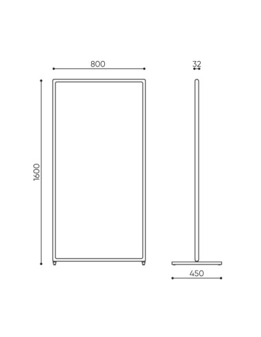 Dimensions cloison acoustique autoportante - Flos