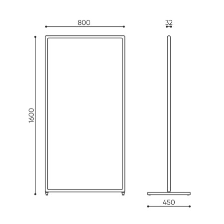 Dimensions cloison acoustique autoportante - Flos
