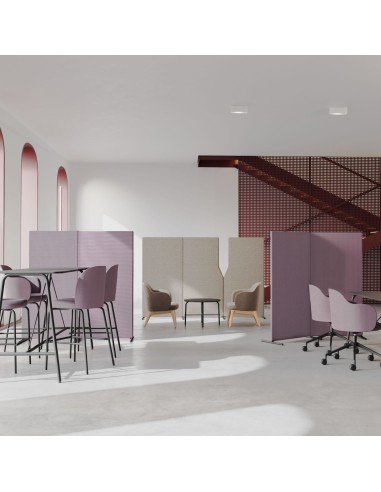 Cloisons acoustiques en espace bureau moderne - Flos