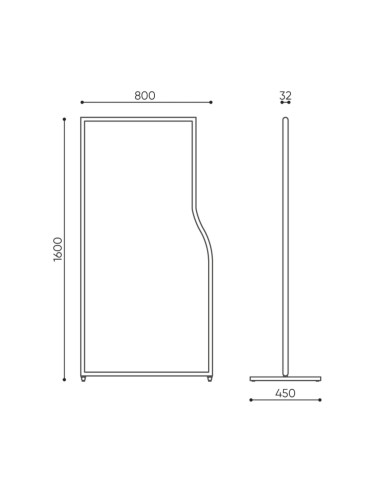 Dimensions cloison acoustique autoportante - Flos