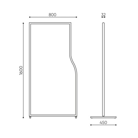 Dimensions cloison acoustique autoportante - Flos