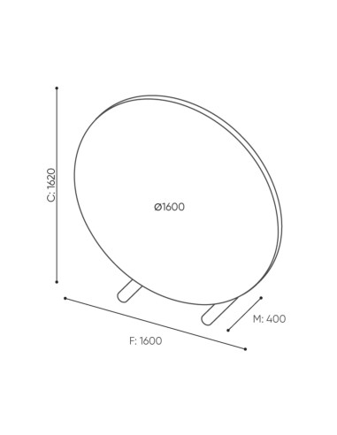 Dimensions panneau acoustique rond autoportant - Nubi