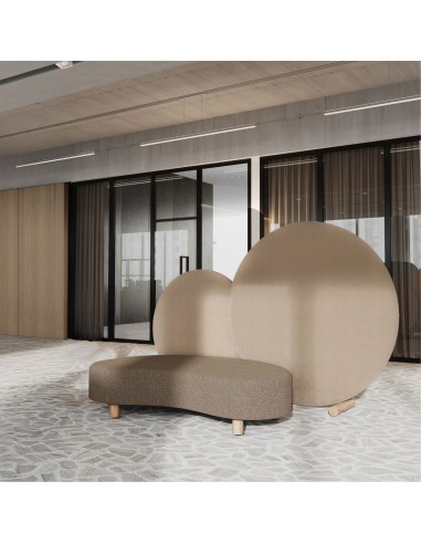 Panneaux acoustiques autoportants ronds en espace lounge - Nubi