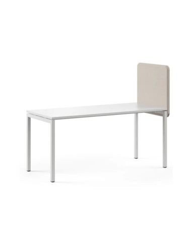 Écran latéral acoustique FONO pour bureau individuel en tissu gris.