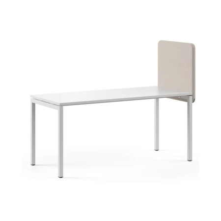 Écran latéral acoustique FONO pour bureau individuel en tissu gris.