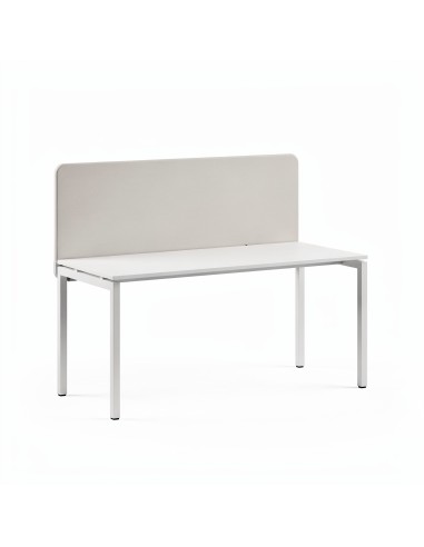 Écran acoustique frontal FONO pour bureau individuel en tissu beige.