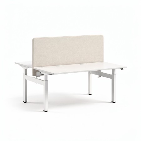 Écran acoustique frontal FONO pour bench assis-debout MOTION en tissu clair.