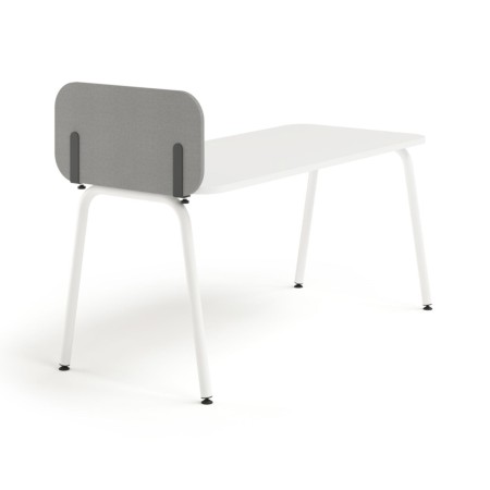 Écran acoustique latéral ROUND PET gris pour bureau individuel ROUND.