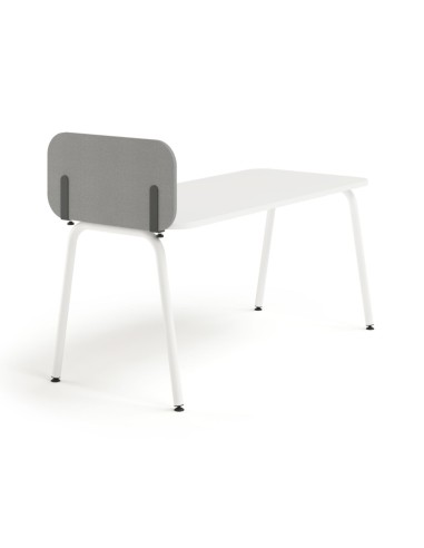 Écran acoustique latéral ROUND PET gris pour bureau individuel ROUND.