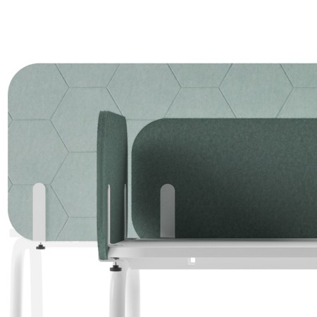 Écran frontal acoustique ROUND PET gris pour bureau ROUND.
