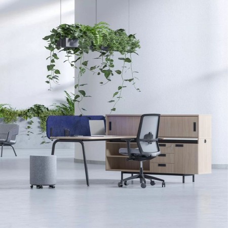 Cloison frontale en feutre PET pour bureau individuel ROUND. 2