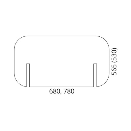 Dimensions Écran latéral haut en feutre PET.