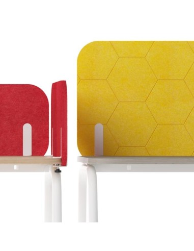 Panneau frontal haut en feutre PET pour bureau ROUND.