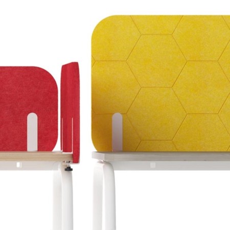 Panneau frontal haut en feutre PET pour bureau ROUND.