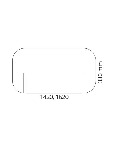 Dimensions Écran mobile ROUND PET bench double.