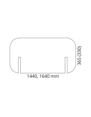 Dimension écran latéral PET 1420 ou 1620 mm pour bench.
