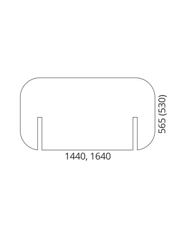 Dimensions écran acoustique haut ROUND PET 1420 ou 1620 mm.