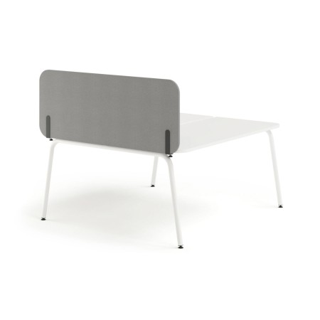 Écran latéral acoustique haut Round Pet gris en feutre PET avec coins arrondis.