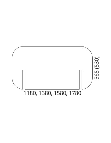Dimensions de l'écran central pour bench haut ROUND PET.